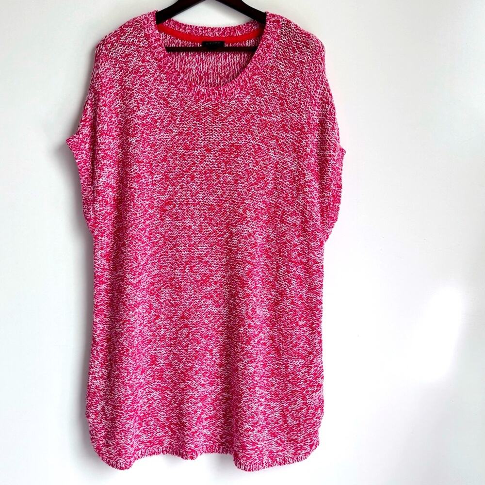 J Jill Women's‎ Wearever Collection Red White Knit Cotton Top Size Large